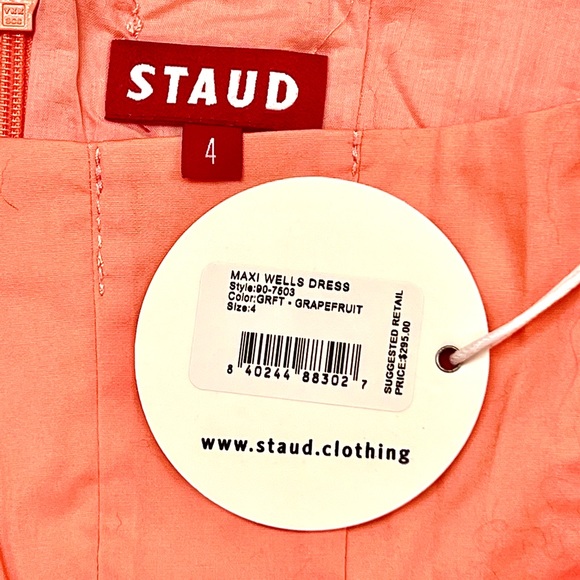 NWT Staud Wells Maxi Dress Grapefruit - Picture 15 of 16